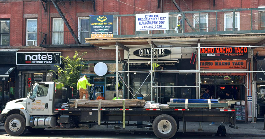 alpha group sidewalk shed services nyc