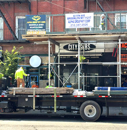 sidewalk shed new york